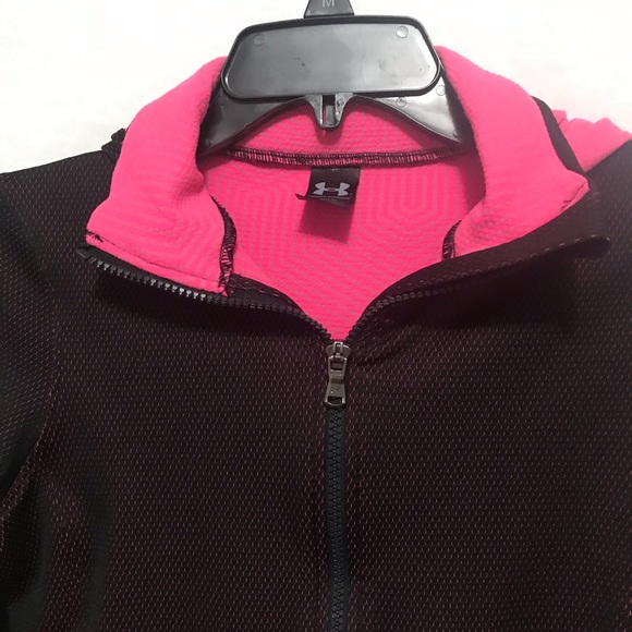 Under Armour Workout Jacket Hooded Zip Up Pink Med - Picture 3 of 9